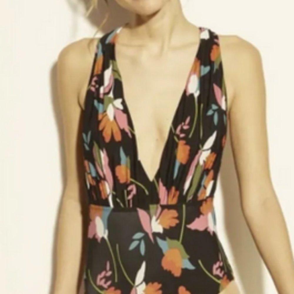 Sea Angel Floral Plunge One Piece and Cover Up NWT